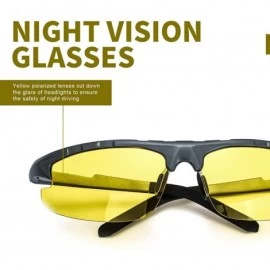 Rectangular Night-Driving Polarized Glasses for Men- Yellow Glasses for Night-Vision- Anti Glare for Safe Driving - CX18LZ22C...