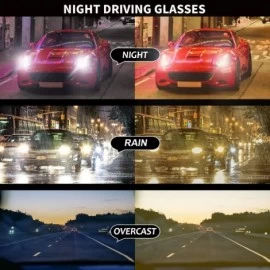 Rectangular Night-Driving Polarized Glasses for Men- Yellow Glasses for Night-Vision- Anti Glare for Safe Driving - CX18LZ22C...
