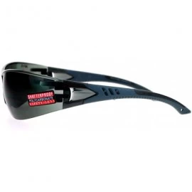 Wrap Protective Safety Glasses ANSI Z87.1+ Shatterproof Lens Rimless Wrap - Blue - CM188XHTU30 $8.60