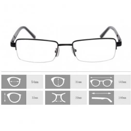 Rectangular Metal Frame Blue Light Blocking Reading Glasses 1.56 Lenses-6334 - CR17YI7U9OW $31.63