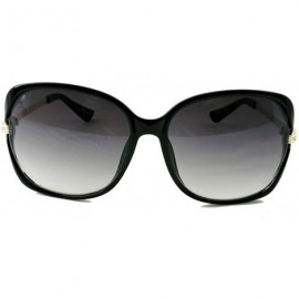Oversized Vintage Thick Oversized Plastic Frame Womens Sunglasses UV 400 - Black W Cz & Gold - CH18RQM3DUA $26.88