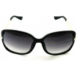 Oversized Vintage Thick Oversized Plastic Frame Womens Sunglasses UV 400 - Black W Cz & Gold - CH18RQM3DUA $14.08