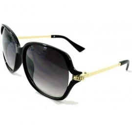 Oversized Vintage Thick Oversized Plastic Frame Womens Sunglasses UV 400 - Black W Cz & Gold - CH18RQM3DUA $14.08
