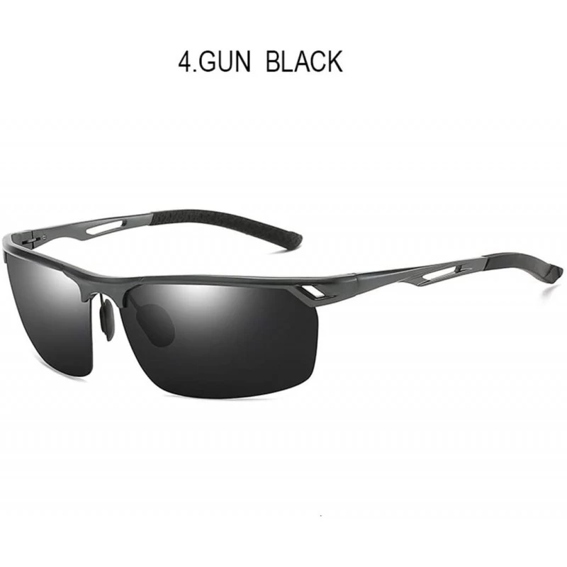 Rimless Photochromic Sunglasses Men Polarized Glass Sun Glasses Day Night Vision Driving Eyewear - 4gun Black - CJ194OCMEKR $...