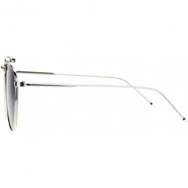Square Designer Aviator Sunglasses Vintage Top Bar Round Square Fashion - Silver - CH187YT2GYR $13.36
