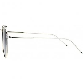 Square Designer Aviator Sunglasses Vintage Top Bar Round Square Fashion - Silver - CH187YT2GYR $23.55