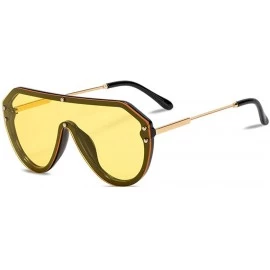 Aviator New sunglasses ladies fashion sunglasses one-piece lens sunglasses - F - CF18SCY9DEH $51.82