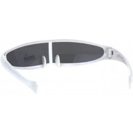 Shield Cyclops Robot Costume Sunglasses Party Rave Futuristic Shades UV 400 - White - CW18HA0DY3W $7.77