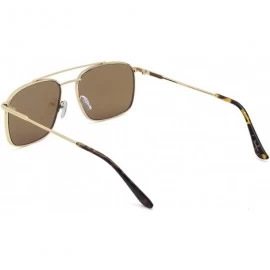 Aviator Square Aviator Polarized Sunglasses for Men Women Fashion Laminated Mirrored Retro Sun Glasses - Mirrored Brown - CN1...