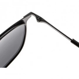 Square Polarized Sunglasses Square Metal Frame Unisex For Hunting And Fishing K0609 - Blue&silver - CT18KWE2UWO $15.65