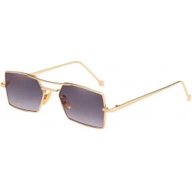 Square 2019 New trend metal fashion square unisex marine lens brand designer sunglasses UV400 - Gold Grey - C118M998A40 $19.99