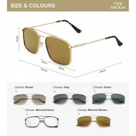 Aviator Square Aviator Polarized Sunglasses for Men Women Fashion Laminated Mirrored Retro Sun Glasses - Mirrored Brown - CN1...