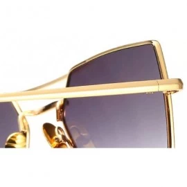 Square 2019 New trend metal fashion square unisex marine lens brand designer sunglasses UV400 - Gold Grey - C118M998A40 $9.45