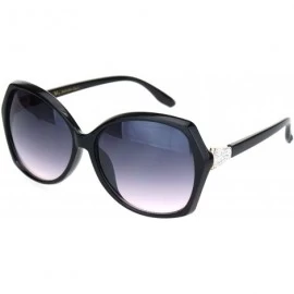 Butterfly Womens Celebrity Cluster Rhinestone Hinge Butterfly Plastic Sunglasses - Black Rose Gold Purple - CG18OQU5Y7E $24.64