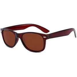 Square Vintage Polarized Sunglasses Men Women Classic Design Square Fashion Shades - Brown - CB19707IKYD $9.89