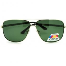 Rectangular Polarized Rectangular Shooter Pilot Light Weight Men's Sunglasses - Silver - C211GGL2WUF $21.88