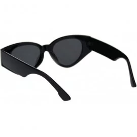 Cat Eye Womens Mod Thick Plastic Arm Cat Eye Retro Sunglasses - All Black - CF18S4E65WS $10.12