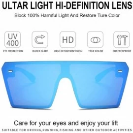 Square Oversized Square Sunglasses for Women Men Retro Shades Fashion Big Flat Top Mirror Rimless Lens - CT19CDM5C23 $23.87