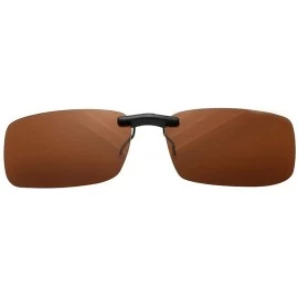 Goggle Unisex Polarized Clip Sunglasses Driving Night Vision Lens Anti-UVA Anti-UVB Cycling Riding Equipment - Brown - C8198A...