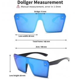 Square Oversized Square Sunglasses for Women Men Retro Shades Fashion Big Flat Top Mirror Rimless Lens - CT19CDM5C23 $15.27