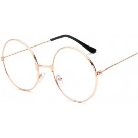 Aviator Vintage Style Women Popular Round Metal Glasses Frame Trendy Unisex Nerd Anti-radiation Spectacles Eyeglass - C9198ZX...