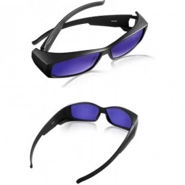 Rectangular Fit Over Polarized Glasses Sunglasses Wear over Prescription with Dark Lens for Women Men - Small Size - Black - ...