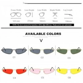 Aviator Small Ctue Retro Cat Eye Sunglasses Women Brand Designer Vintage Metal Sun C3 - C6 - CG18YQUEW58 $9.54