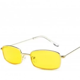 Oval 2018 New Small Rectangle Retro Sunglasses Men Er Red Metal Frame Clear Lens Sun Glasses Women Unisex UV400 - C4 - C2198A...