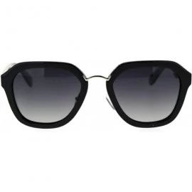 Rectangular Womens Polarized Lens Luxury Retro Dad Shade Rectangular Sunglasses - Black Smoke - CF18TMNOKNW $26.96