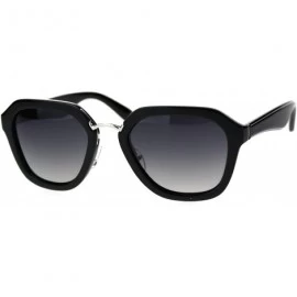Rectangular Womens Polarized Lens Luxury Retro Dad Shade Rectangular Sunglasses - Black Smoke - CF18TMNOKNW $10.64