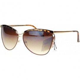 Butterfly Womens Oversize Eye Brow Trim Half Rim Metal Butterfly Sunglasses - Tortoise - CA11SOL429J $9.93