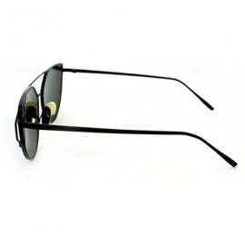 Rectangular "Clarkson" Geometric Ultra Premium Brushed Aluminum Flash Sunglasses - Black/Blue - CY12K7SU7OP $11.65