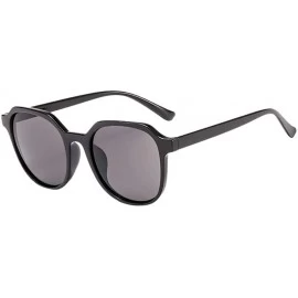 Round Fashion Men Womens Sunglasses UV 400 Retro Vintage Round Frame Glasses - Black - CM196E0H0O3 $16.89