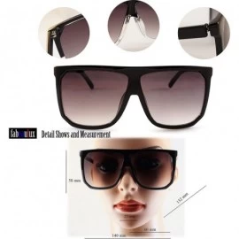 Square Unisex Oversize Flat Top Square Gradient flat Lens Sunglasses A017 - Brown Blue/ Black Gradient - CN185ELQZC7 $8.93