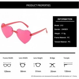 Butterfly Heart Shape Sunglasses Transparent Rimless Candy Color Glasses Frameless Love Eyewear Sunglasses UV400 Sunglass - C...
