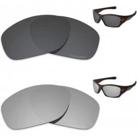 Oval Performance Replacement Lenses Pit Bull Polarized Etched - Value Pack - Carbon Black & Silver Metallic - CU18I6G8A6R $64.85