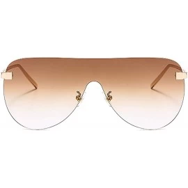 Goggle Oversize Shield Visor Sunglasses Flat Top Mirrored Mono Lens 170mm - Tawny Lens - CV198S44IQD $28.85