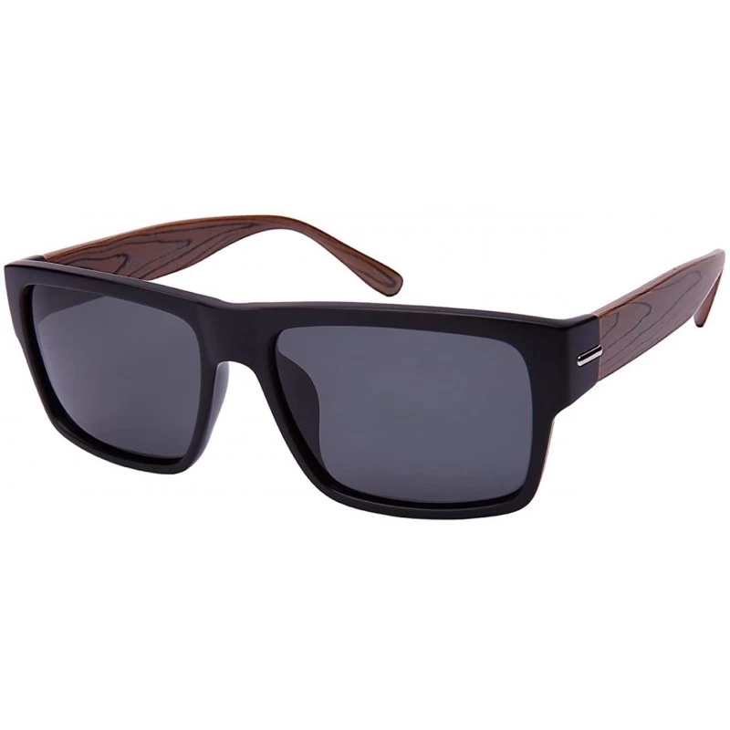 Square Retro Square Polarized Sunglasses 540894-P - Matte Black - CT12O1P28X4 $14.26