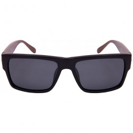 Square Retro Square Polarized Sunglasses 540894-P - Matte Black - CT12O1P28X4 $14.26