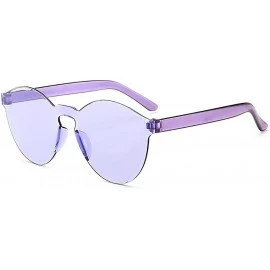 Round Unisex Fashion Candy Colors Round Outdoor Sunglasses Sunglasses - Light Purple - CY1905SUGEW $16.83