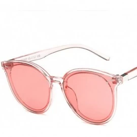 Oval Unisex Sunglasses Retro Bright Black Grey Drive Holiday Oval Non-Polarized UV400 - Transparent Pink - CB18RH6SDAN $9.60