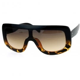 Oversized Futuristic Fashion Sunglasses Unisex Oversized Frame Shield Shades UV 400 - Black Tortoise - CH186KT5OOE $19.21