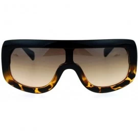 Oversized Futuristic Fashion Sunglasses Unisex Oversized Frame Shield Shades UV 400 - Black Tortoise - CH186KT5OOE $10.90