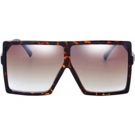 Oversized Large Oversized Fashion Square Flat Top Sunglasses - Exquisite Packaging - 3-demi - CE1869963CY $18.23
