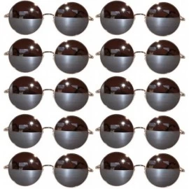 Goggle 10 Pack Round Retro Vintage Circle Style Sunglasses Colored Small Metal Frame - 56_mirror_gold_brown_10_pairs - CJ1853...
