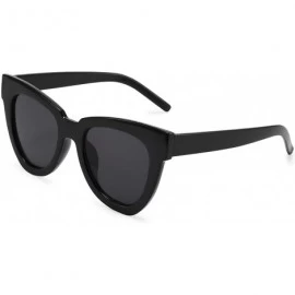Cat Eye Retro Cat Eye Sunglasses Women Men Vintage Square Cateye UV400 Sunglasses B2586 - Black - C6199KXW7MR $24.22