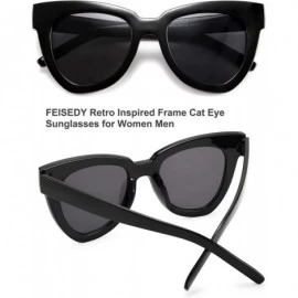 Cat Eye Retro Cat Eye Sunglasses Women Men Vintage Square Cateye UV400 Sunglasses B2586 - Black - C6199KXW7MR $11.47