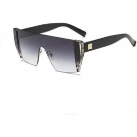 Square Vintage Ovesized Sunglasses Women Shades Luxury Brand RimlSquare Sun Glasses Men Black Dames - CE1985H09WH $52.30