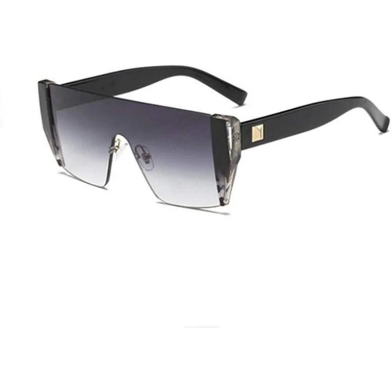 Square Vintage Ovesized Sunglasses Women Shades Luxury Brand RimlSquare Sun Glasses Men Black Dames - CE1985H09WH $21.50