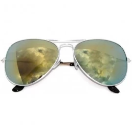 Aviator 12 Pack Aviator Eyeglasses Metal Gold- Silver- Black Frame Colored Mirror Lens OWL. - C8127C92NQ7 $16.65